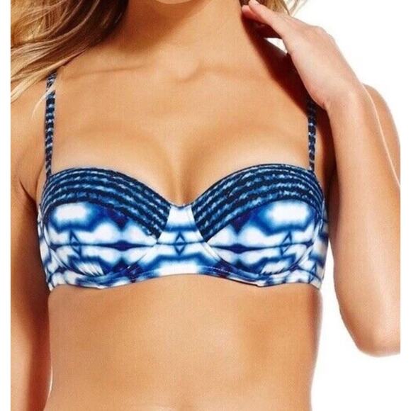 Michael Kors BLUE MULTI Summer Breeze Tile-Print Underwire Bikini Set 2 Small - Picture 1 of 9